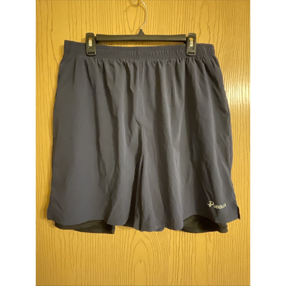 Men's Pudolla Shorts Running Elastic Waist Compression Liner Navy Size‎ XXL
